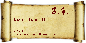 Baza Hippolit névjegykártya